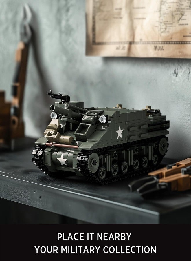 Nifeliz Military M7 Priest Tank Model Building Set, WW2 Howitzer Army Vehicle Building Set for Adults, Collectible Army Display Model Set and Gift for Enthusiasts (646 PCS, NF10336) - Image 5